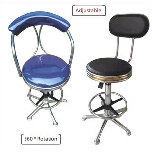 升降靠背酒吧椅前台工作台360旋转工厂实验室高轮金属不锈钢框架