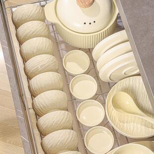 2024新款 岩石纹轻奢陶瓷餐具家用高级感碗盘碗碟单个吃饭碗盘自选