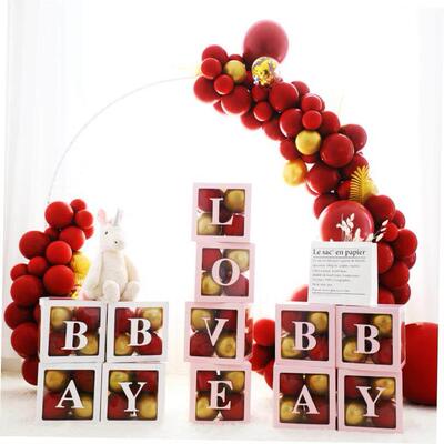 Baby Shower Decorations Boy Girl 30cm Transparent Box First