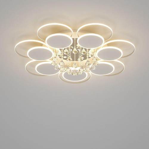 2023年新款水晶花朵客厅吸顶灯智能极简家用大厅全屋灯具套餐组合