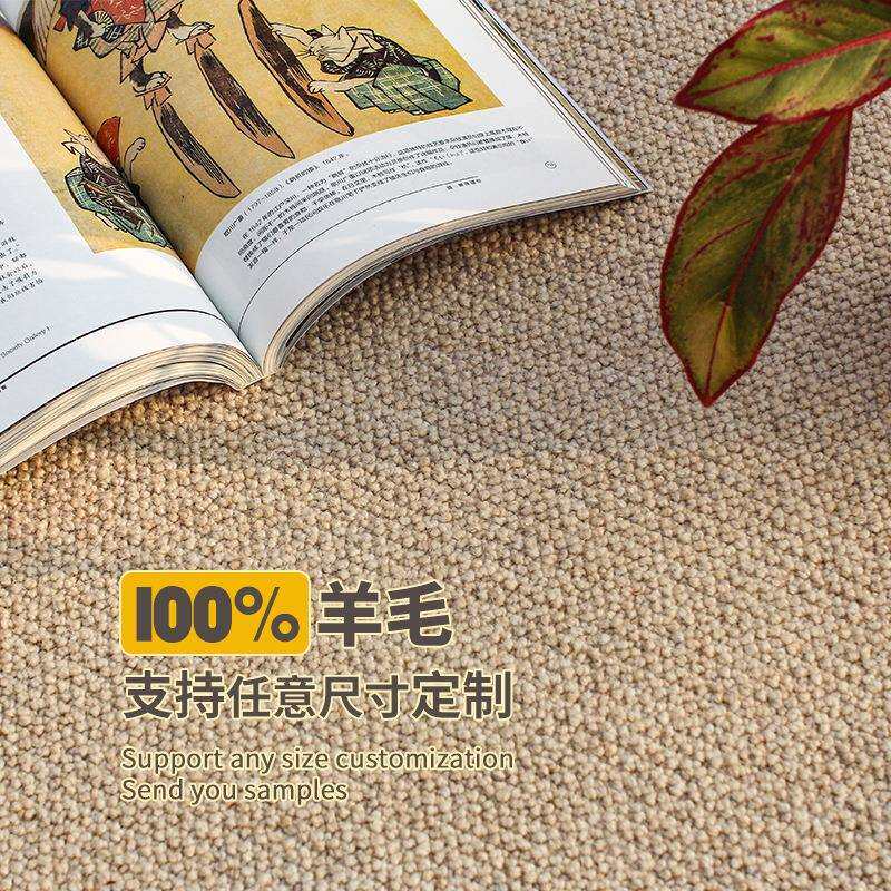 羊毛地毯客厅沙发茶几圆垫椅垫卧室床边飘窗轻奢家用纯色加厚