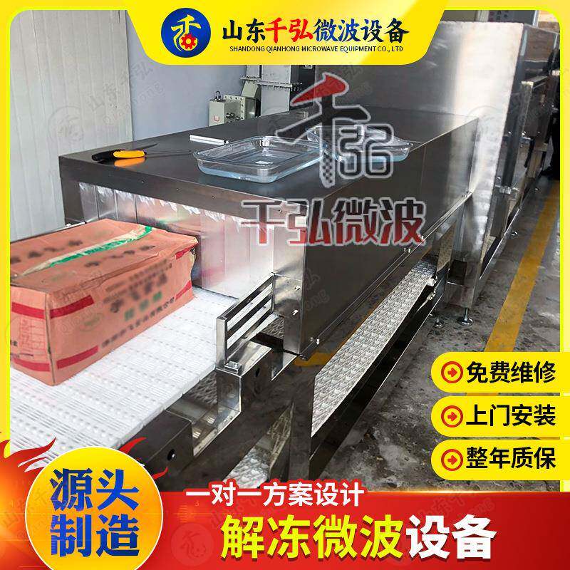 隧道式肉制品解冻机厂家牛排羊肉猪肉超低温隧道式微波解冻设备
