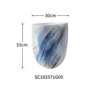 手绘斯径大口客厅美家居陶瓷制品陶瓷装饰品傲花瓶摆件omaysn