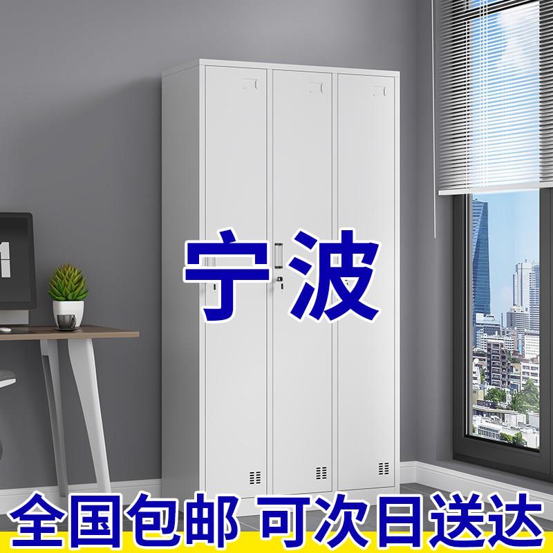 宁波三门铁皮更衣柜 员工宿舍储物柜带锁 可定制金属落地浴室换衣图片