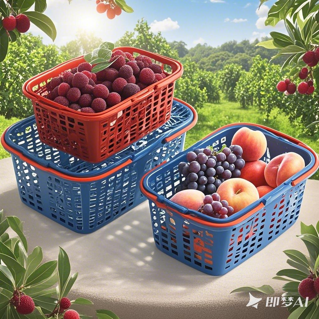水果采摘篮塑料手提杨梅草莓葡萄篮长方形水果篮子桃子各种水果篮