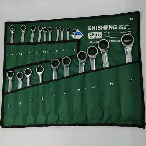 棘轮快速两用开口梅花扳手6-2432套装22件2023自动省力72齿汽机修