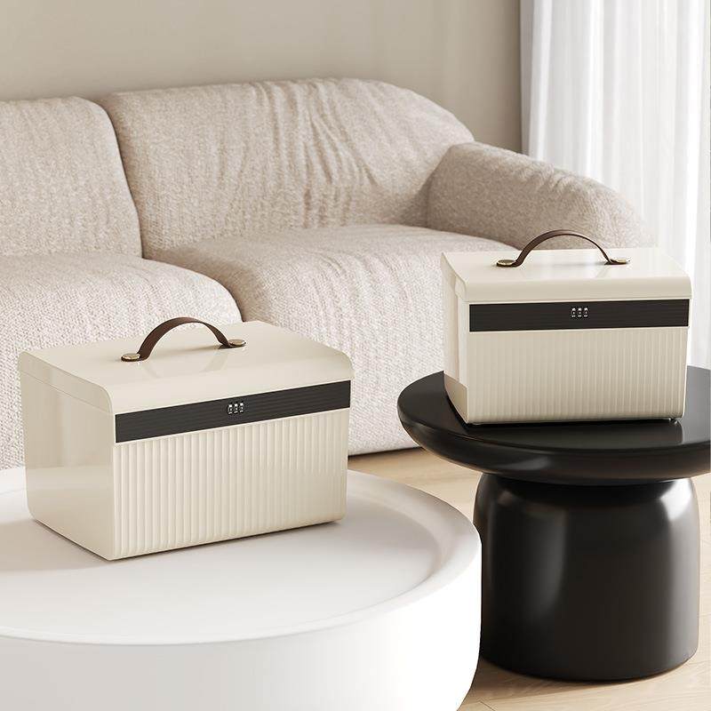 密码箱收纳盒带锁家用贵重物品文证文件储物箱学校手机保管收纳盒