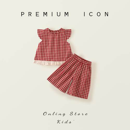 Girls' 2-Piece Cute Clothing Set Baby Girl Clothes Plaid
