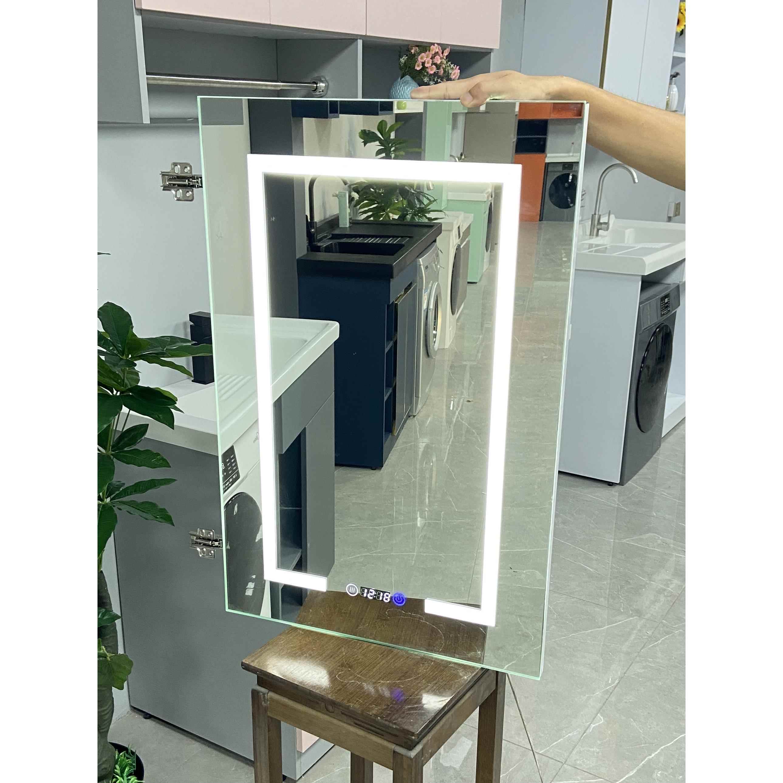 定制不锈钢铝合金智能镜柜门卫生间浴室柜带灯除雾LED玻璃镜子门