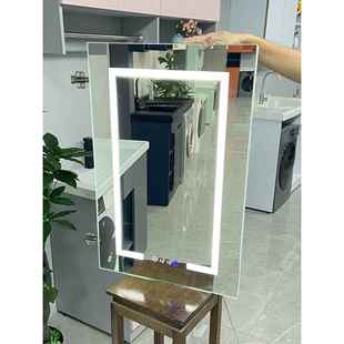 定制不锈钢铝合金智能镜柜门卫生间浴室柜带灯除雾LED玻璃镜子门