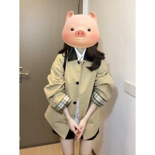 韓版 薄款 巨好看小個(gè)子正流行爆款 新款 日系短款 風(fēng)衣外套女2025秋季