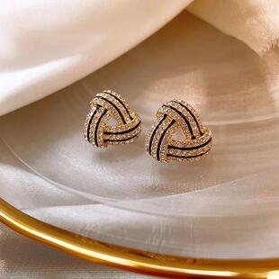 Exquisite Zircon Small Triangle Ear Studs for Women Geometri