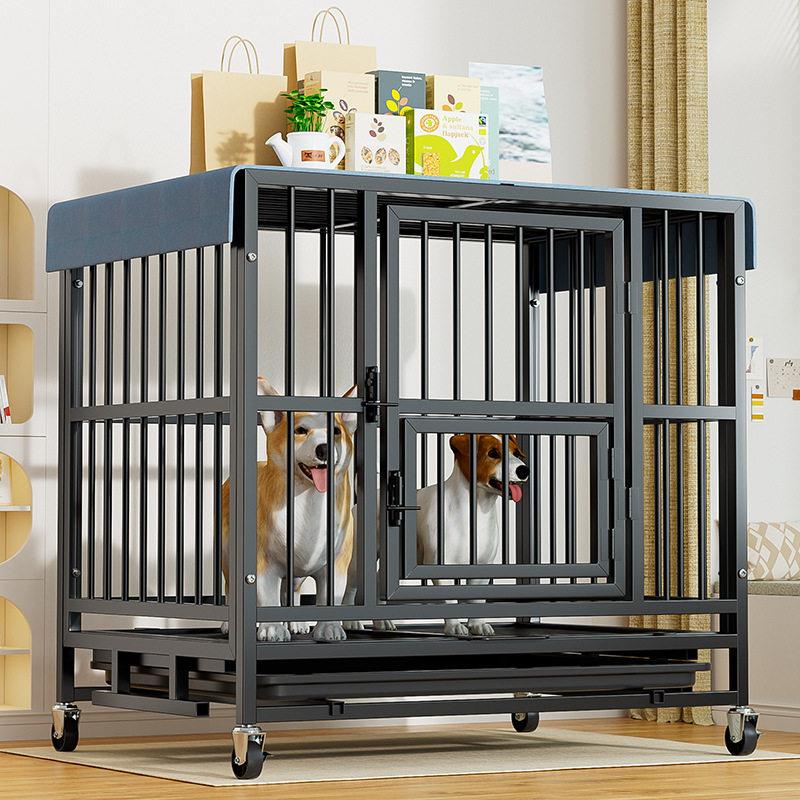 超大自由空间狗笼子中大型犬加粗加厚室外带厕所小狗笼子边境牧羊