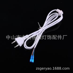 【量大优惠】双脚圆形插头电线 带尾卡 带卡位的电源线