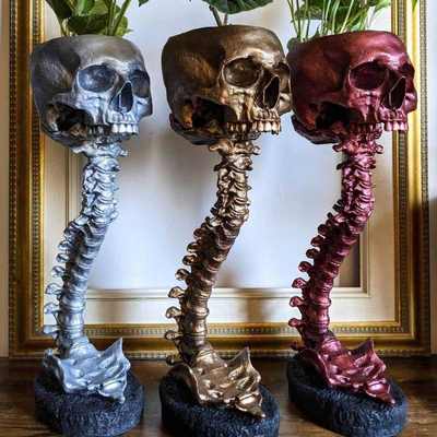 爆款 Skull Planter & Spine Stand Sets 骷髅花盆和脊椎
