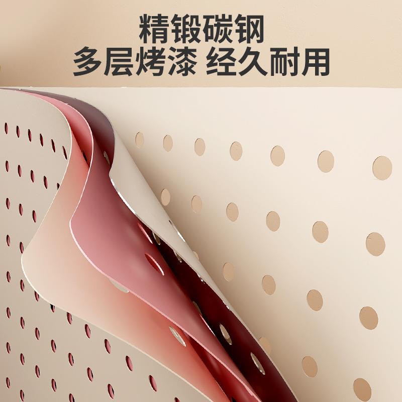 洞洞板金属墙上置物架挂钩配件免打孔磁铁圆孔造型墙书桌墙面支架