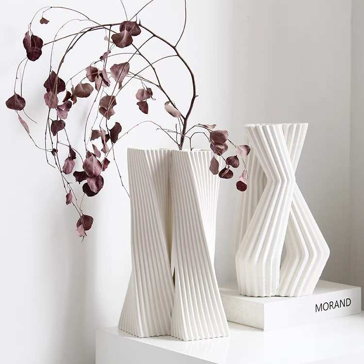 3D打印艺术陶瓷花瓶 北欧现代简约花器样板间民宿客餐厅饰品摆件