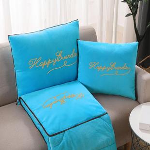 正品 通用用合一靠枕午毯睡办公室午 加二厚车载抱枕被子两车用四季