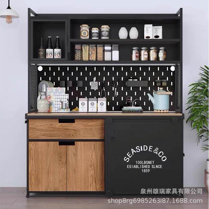 美式复古餐边柜工业风储物柜家用商用意美式备餐台餐厅餐柜茶水柜