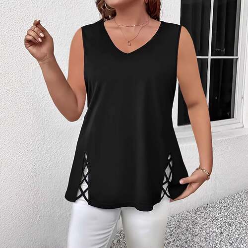 New Elegant Casual Summer Plus Size Women's Fit Solid Color