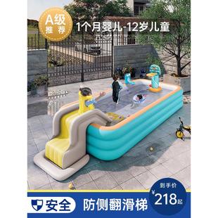 充气滑梯别墅儿童小孩户外洗澡可折叠 游泳池带家用简易水池夏季