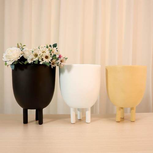 北欧现代简约轻奢花盆摆件电视柜客厅玄关桌面装饰品餐桌树脂软装
