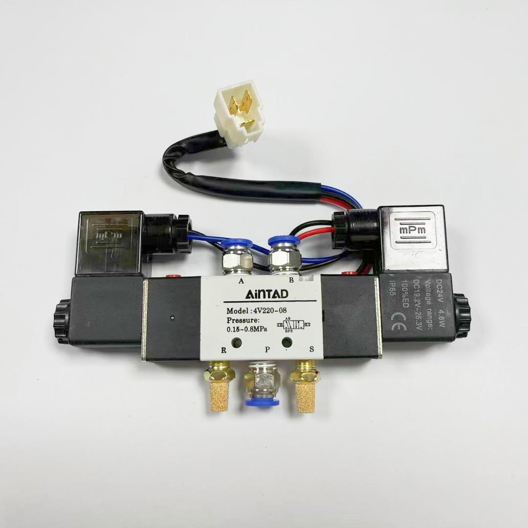 外摆门公交车门泵电磁阀24V 4V220-08带线快接头适用于大巴客车