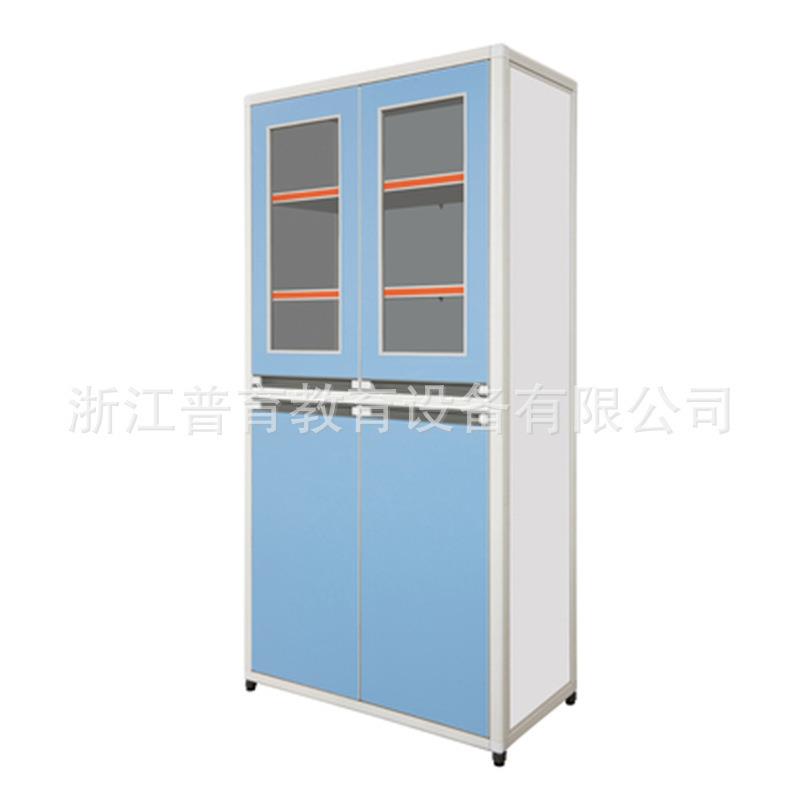 学校实验室药品柜一体化拉手铝木仪器柜资料柜器皿柜标本柜