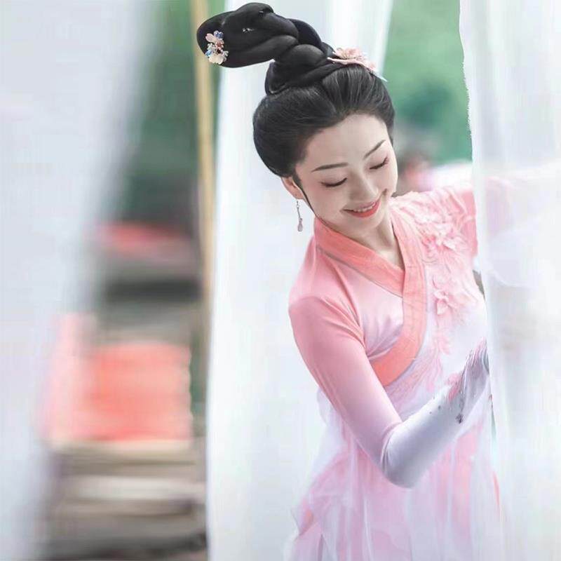 高档古典唤清歌舞蹈款服女新中国风飘逸仙气扇子舞艺考鱼群舞舞演