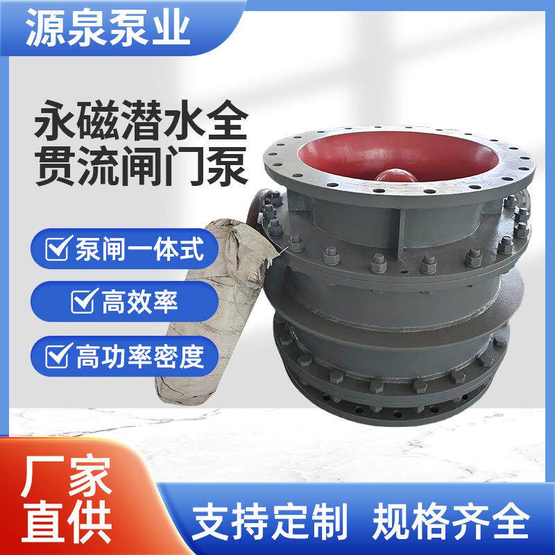源泉厂家永磁潜水全贯流阀门泵潜水闸门泵一体化泵闸水处理设备