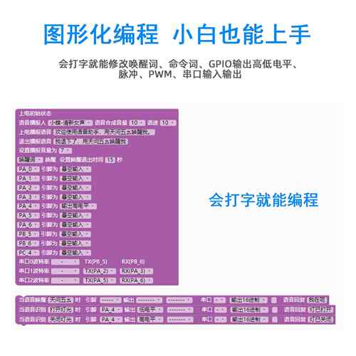 ASRPRO智能语音识别模块AI离线语音开发板串口一键下载天问开发板