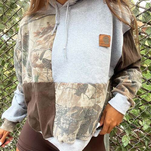 Women's long sleeved printed women's hooded