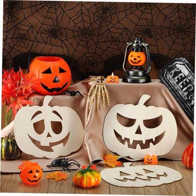 Halloween Pumpkin Head Hollow Laser Cut Wood Harvest Festiva