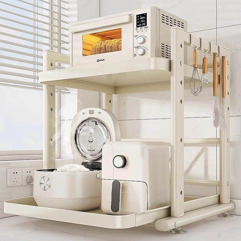 厨房置物架可抽拉电饭煲微波炉支架台面多功能电器锅烤箱收纳架子,厨房/烹饪用具,微波炉置物架,淘宝优惠券,粉丝福利购,淘宝优惠卷