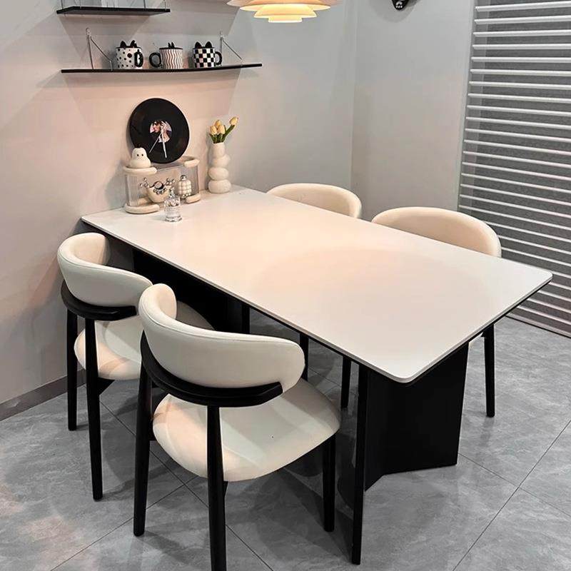 德利椅丰木岩板餐桌组合长方形现代简约实家大小户型无品牌/白蜡