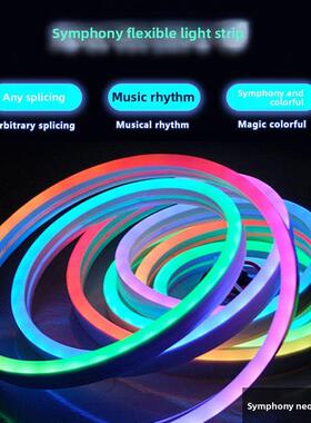 防水音乐蓝牙RGB led灯条霓虹灯3m