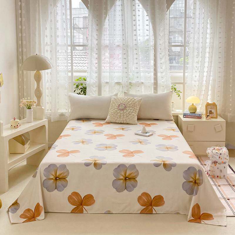 秋冬新款加厚磨毛单人床单小清新印花双人学生宿舍上下铺ins风