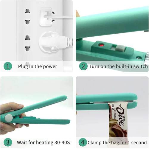 Mini Plastic Bag Sealer Machine Storage Bag Clip Vacuum Seal