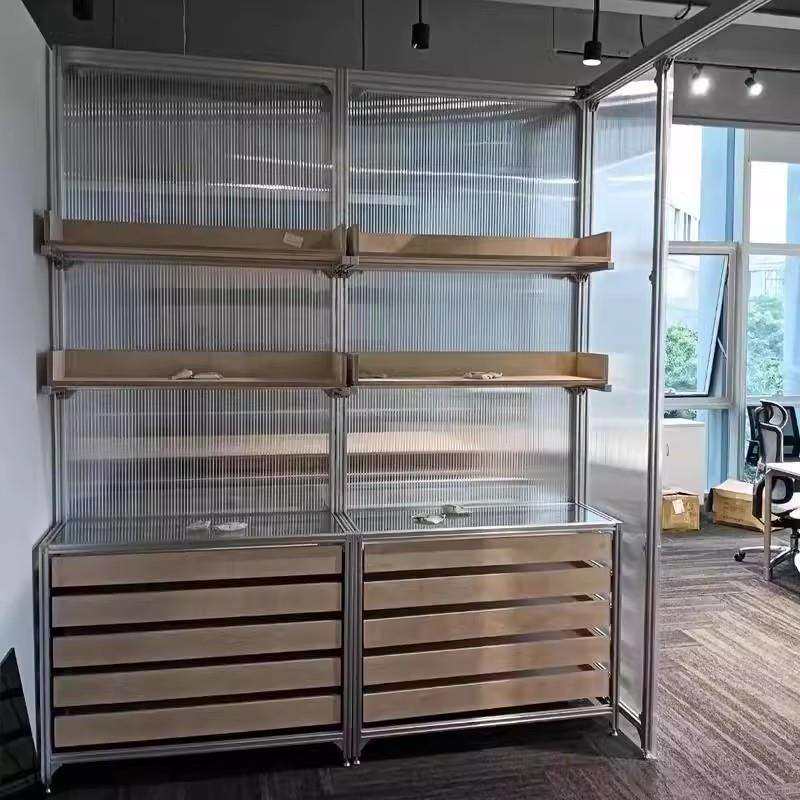 铝型材工业风工作台展架操作台收纳架展示柜陈列柜储物柜海洋板
