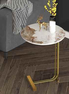 意奢式轻岩板边用几简约现代客厅沙发角几家酒店圆形移tjs0113动