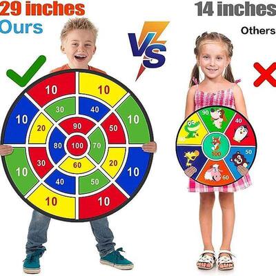 Large Dart Board 72CM, Kids Dart Board with Sticky Balls, Bo