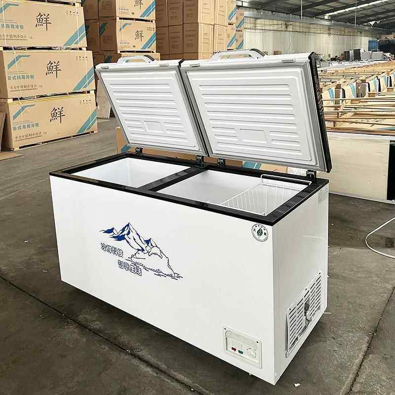 大容量冷藏冷冻两双用门箱展示柜冰冰柜柜商用卧式冷双温单温DWJ