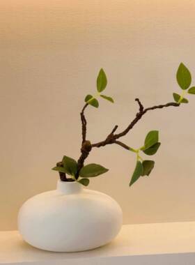 彷真清新绿植陶瓷花瓶插花摆件客厅室内餐桌装饰品摆放软装花卉