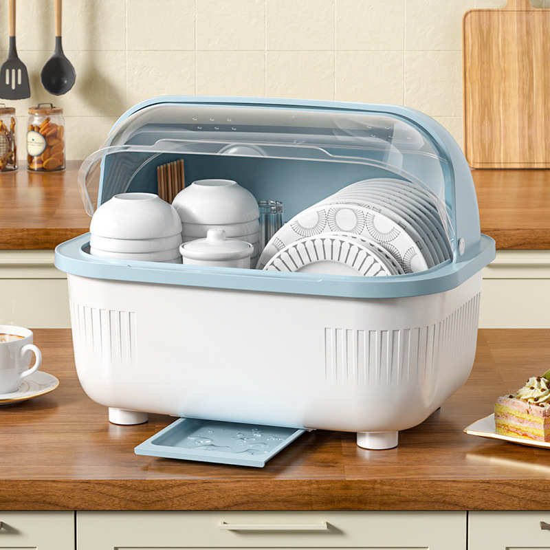 厨房碗碟碗盘收纳架盘子沥水碗架装碗筷收纳箱放碗餐具盒带盖碗柜