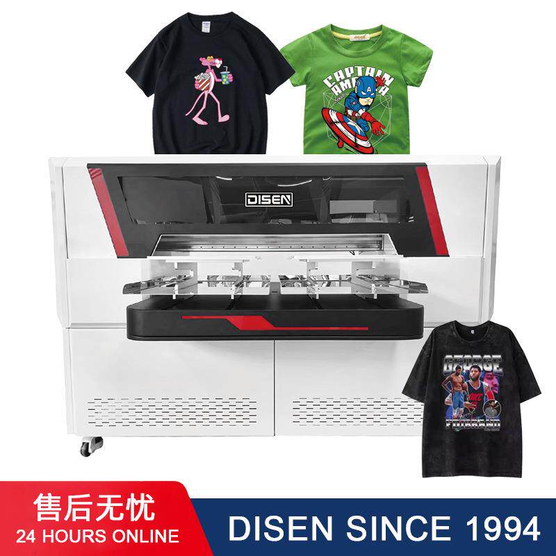 DTGPrinter纺织短袖服装logo图案双工位T恤打印机白墨直喷印花机
