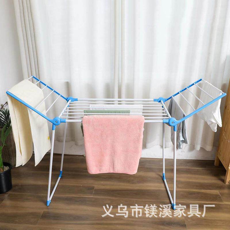 创意羽翼形可折叠晾衣架 铁管烤漆简易毛巾架 户外X型落地晾衣架