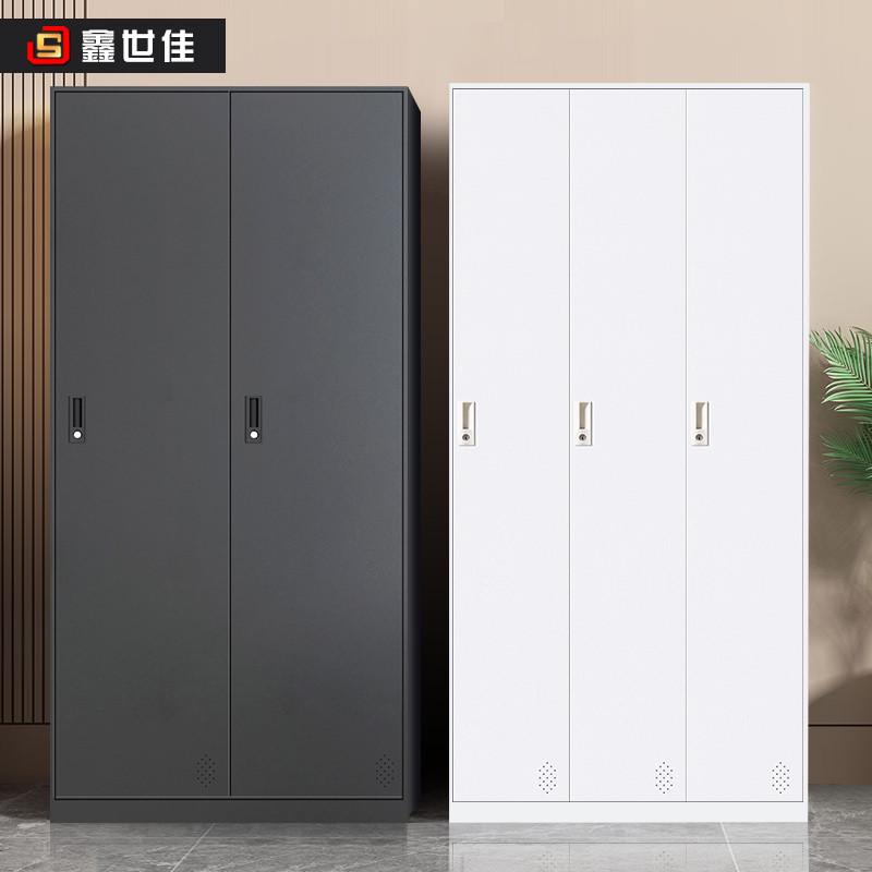更衣柜员工储物柜带锁收纳柜办公室二门三门换衣柜子宿舍铁皮衣柜
