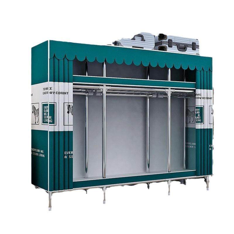 简易衣柜出租房钢架收纳加厚组装家用耐用钢管卧室加粗加固衣橱