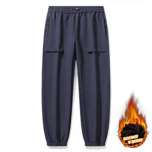 可机能加壳情侣软绒男女秋冬冲锋登山logo裤加厚防水户外裤印防风