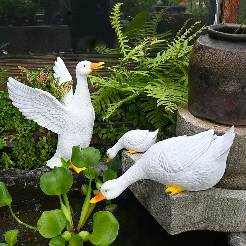 户外仿真动物花园假山水池创意喝水鸭子摆件树脂装饰造景布置雕塑,家居饰品,户外/庭院摆件,淘宝优惠券,粉丝福利购,淘宝优惠卷